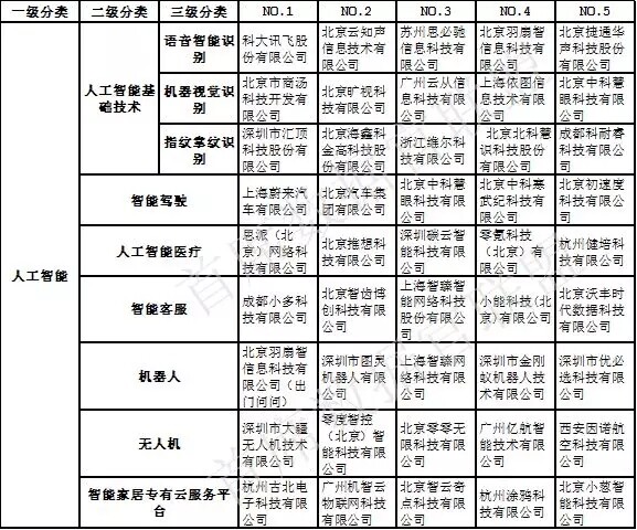 中國大數(shù)據(jù)企業(yè)排行榜-人工智能
