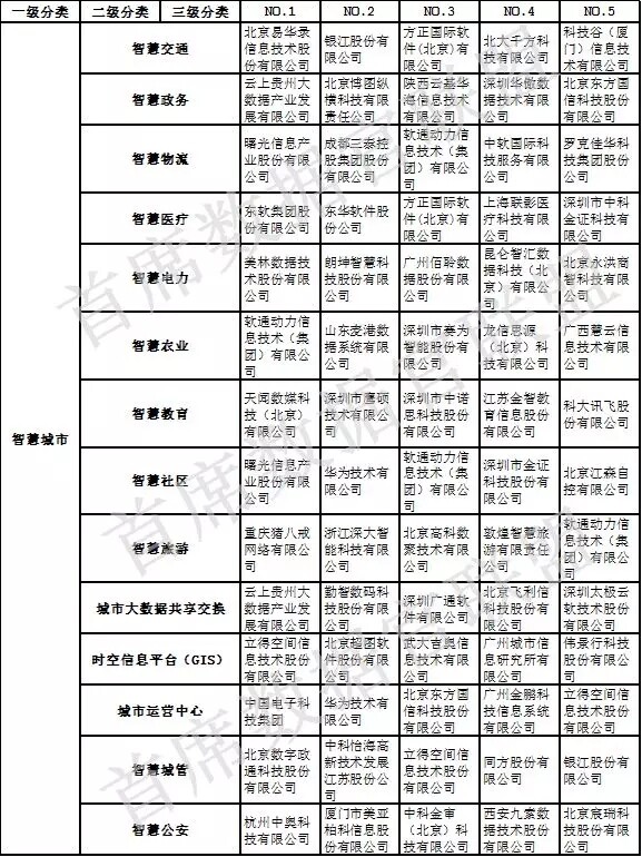 中國大數(shù)據(jù)企業(yè)排行榜-智慧城市